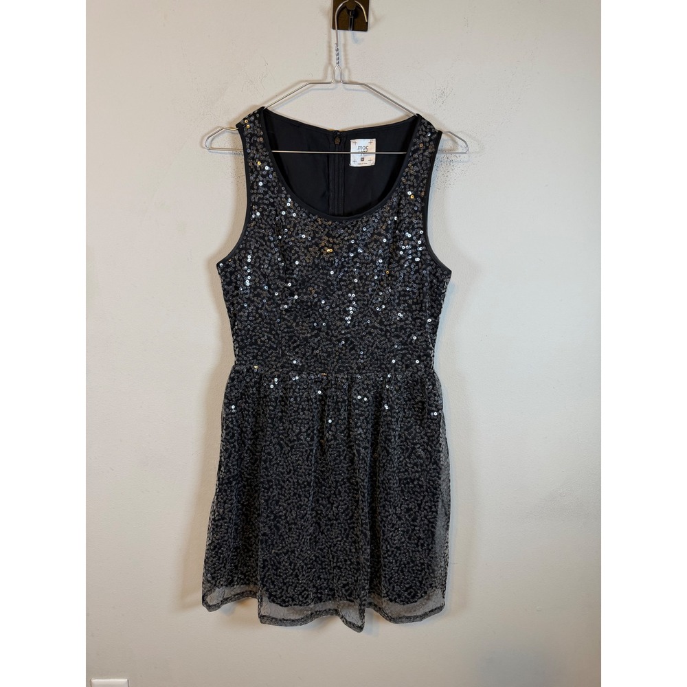 mac + jac Womens Dress Sequin Fit and Flare Black M